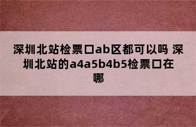 深圳北站检票口ab区都可以吗 深圳北站的a4a5b4b5检票口在哪